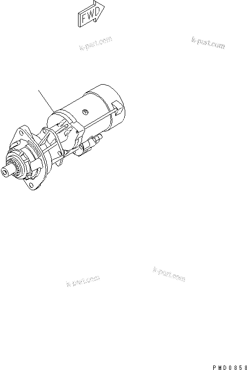 Komatsu parts book diagram for S4D102E-1F S/N 26200163-UP: STARTING MOTOR (4.5KW)