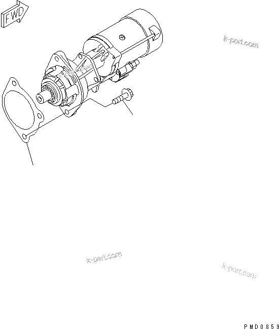 Komatsu parts book diagram for S4D102E-1F S/N 26200163-UP: STARTING MOTOR MOUNTING(#26200415-26236431)