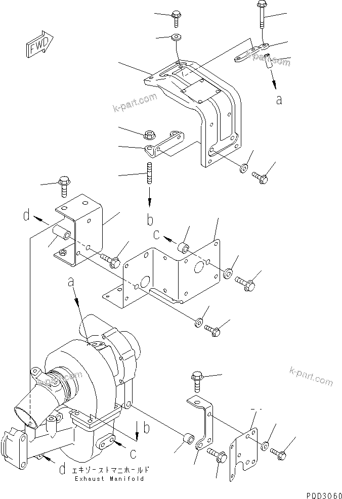 Komatsu parts book diagram for S4D102E-1E-T S/N 26200163-UP: HEAT SHIELD (TUNNEL SEPC.) (CERAMIC TYPE)(#26249418-26277269)