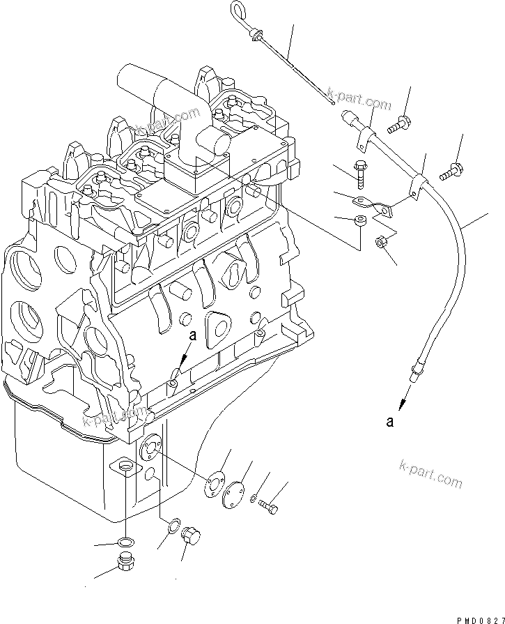 Komatsu parts book diagram for S4D102E-1E-T S/N 26200163-UP: OIL GAUGE