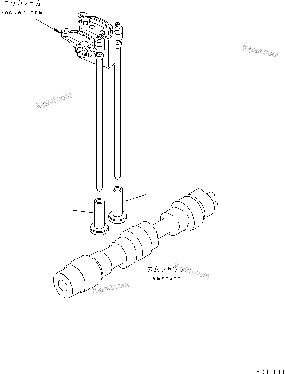 Komatsu parts book diagram for S4D102E-1E-T S/N 26200163-UP: TAPPET