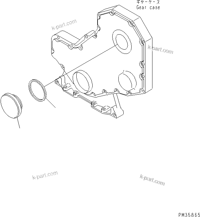 Komatsu parts book diagram for S4D102E-1E-T S/N 26200163-UP: TACHOMETER DRIVE COVER