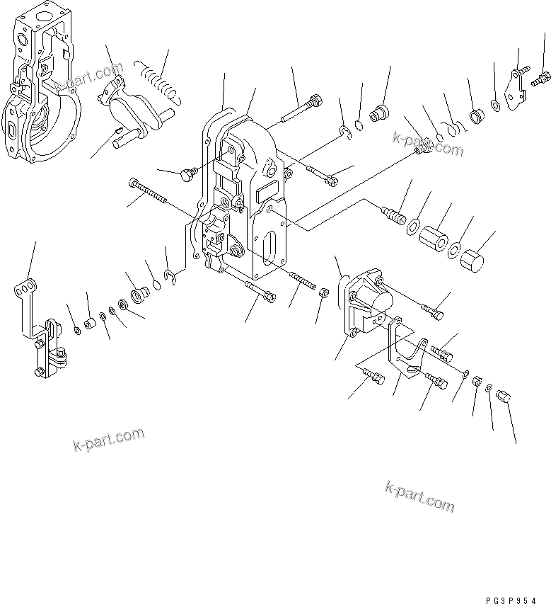 Komatsu parts book diagram for S4D102E-1E-T S/N 26200163-UP: FUEL INJECTION PUMP (GOVERNOR) (2/2) (INNER PARTS)(#26200163-26201323)