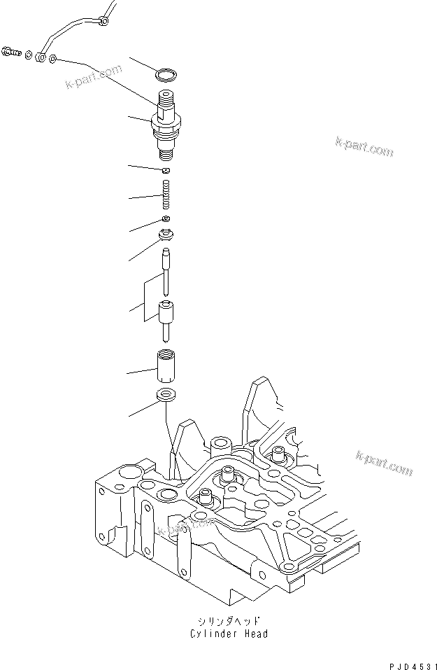 Komatsu parts book diagram for S4D102E-1E-T S/N 26200163-UP: INJECTION NOZZLE(#26237766-)