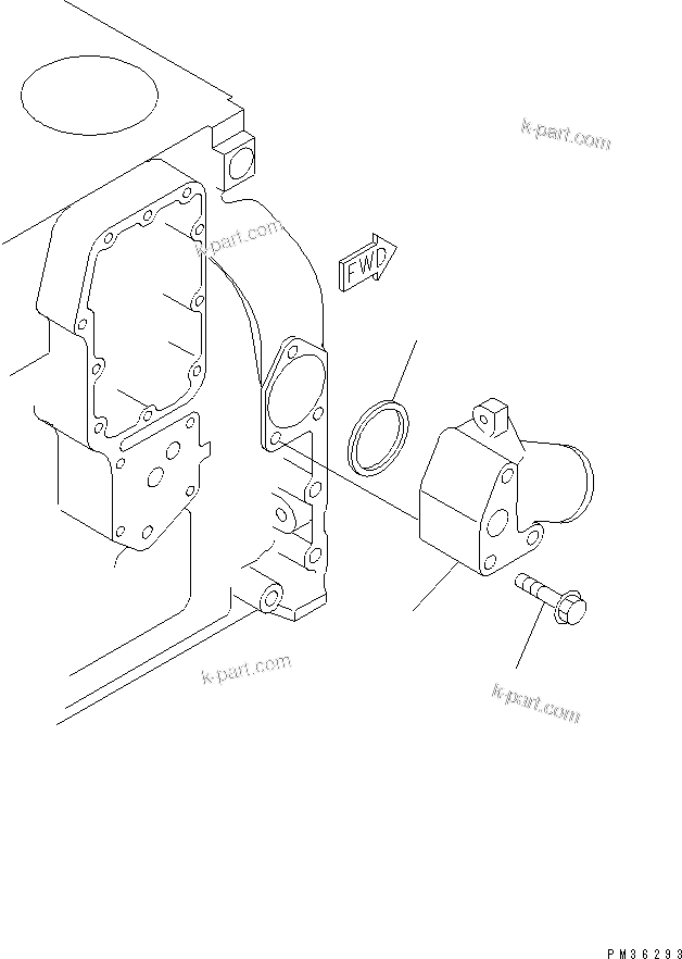 Komatsu parts book diagram for S4D102E-1E-T S/N 26200163-UP: WATER CONNECTOR