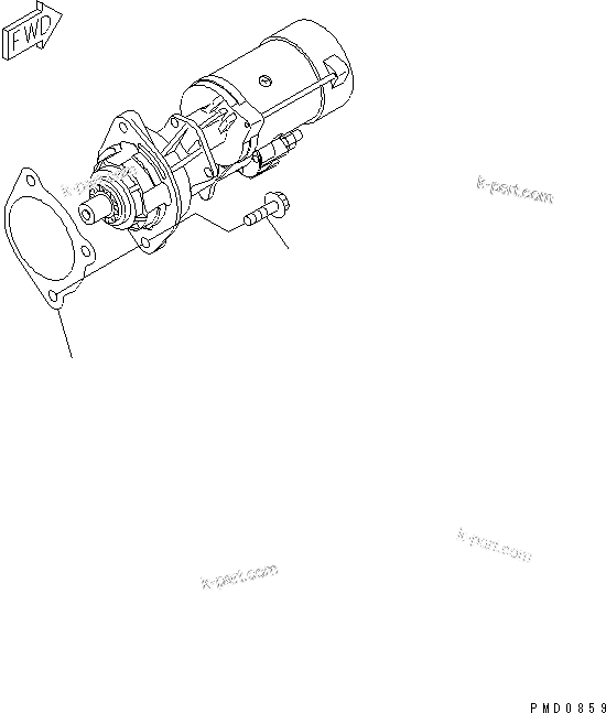 Komatsu parts book diagram for S4D102E-1E-T S/N 26200163-UP: STARTING MOTOR MOUNTING(#26200163-26236431)