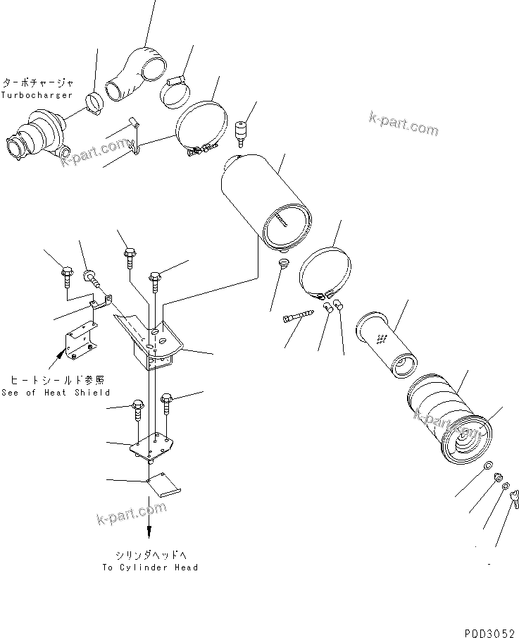 Komatsu parts book diagram for S4D102E-1N S/N 26200163-UP: AIR CLEANER(#26200912-)