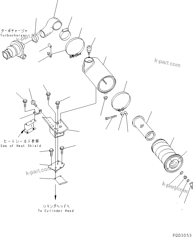 Komatsu parts book diagram for S4D102E-1N S/N 26200163-UP: AIR CLEANER (FOR AIR INTAKE EXTENSION)(#26200912-)