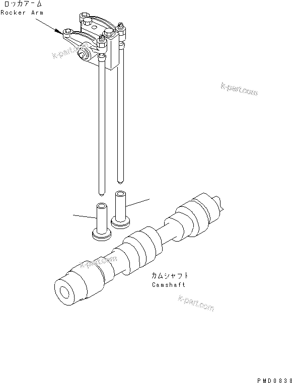 Komatsu parts book diagram for S4D102E-1N S/N 26200163-UP: TAPPET