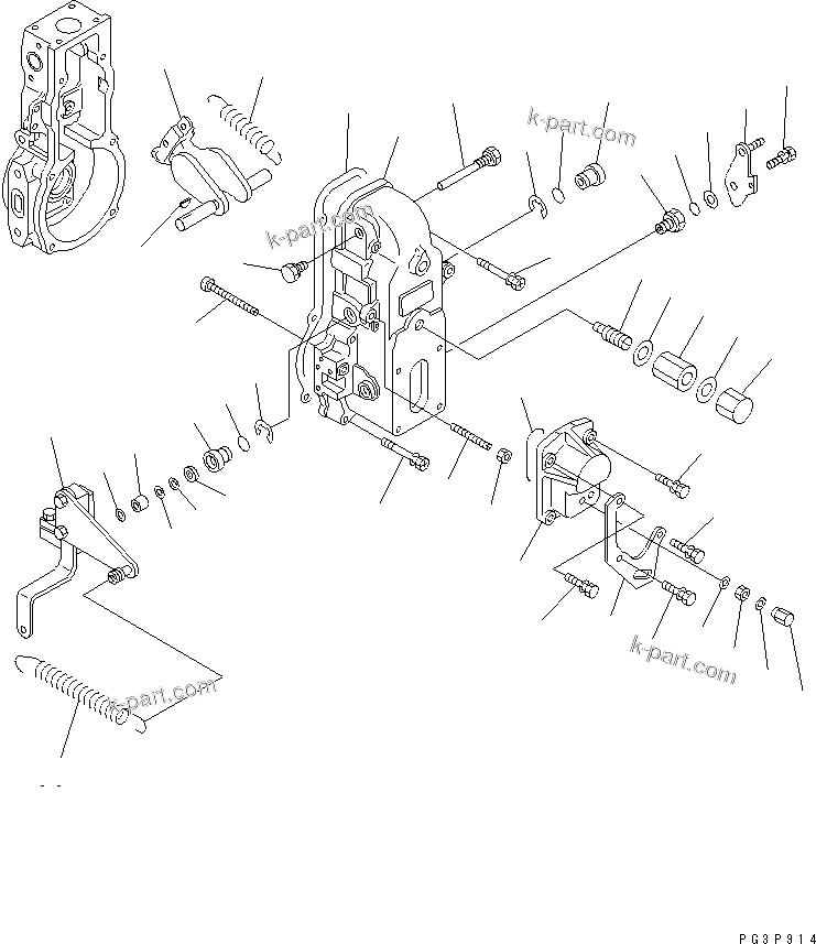 Komatsu parts book diagram for S4D102E-1N S/N 26200163-UP: FUEL INJECTION PUMP (GOVERNOR) (2/2) (INNER PARTS)(#26207729-)