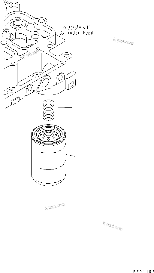 Komatsu parts book diagram for S4D102E-1N S/N 26200163-UP: FUEL FILTER(#26200912-)