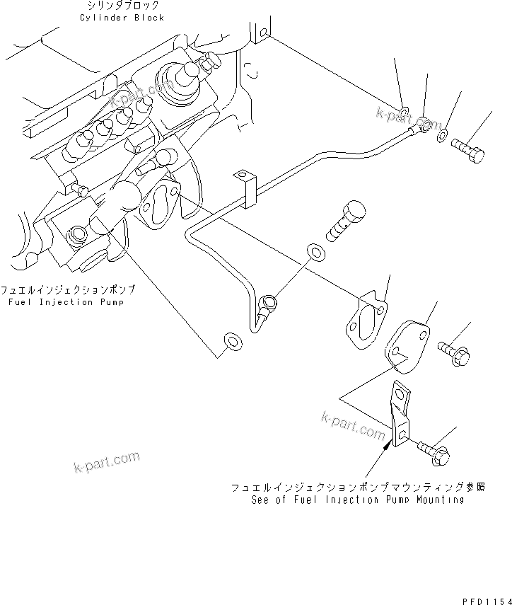 Komatsu parts book diagram for S4D102E-1N S/N 26200163-UP: FUEL SYSTEM ACCESSORY(#26200912-)