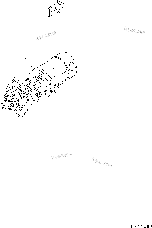 Komatsu parts book diagram for S4D102E-1N S/N 26200163-UP: STARTING MOTOR (4.5KW)