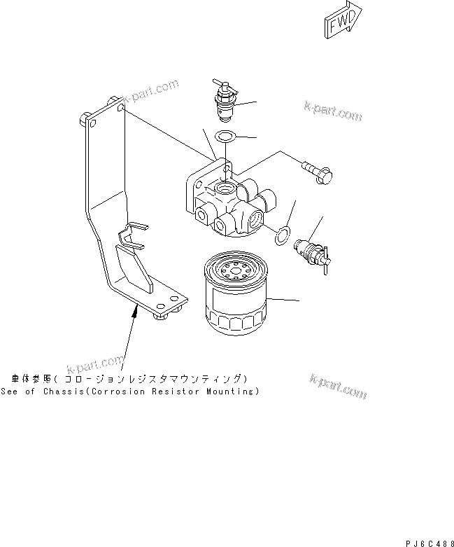 Komatsu parts book diagram for S4D102E-1N S/N 26200163-UP: CORROSION RESISTOR(#26259791-)