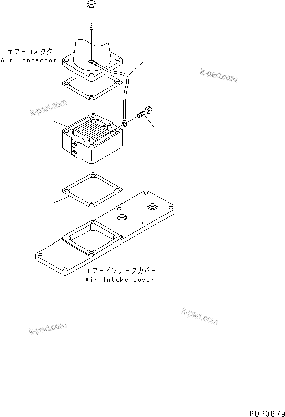 Komatsu parts book diagram for S4D102E-1AA S/N 26213103-UP: AIR INTAKE HEATER(#21273646-)