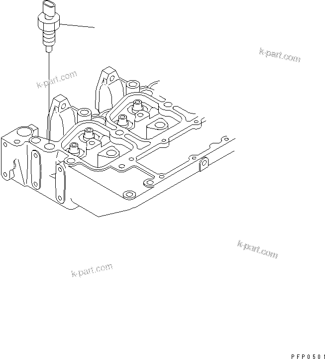 Komatsu parts book diagram for S4D102E-1AA S/N 26213103-UP: WATER TEMPERATURE SENSOR(#21273646-)