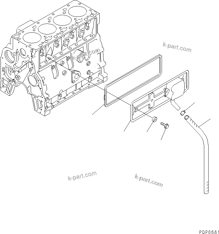 Komatsu parts book diagram for S4D102E-1AA S/N 26213103-UP: CAMFOLLOWER COVER(#21273646-)
