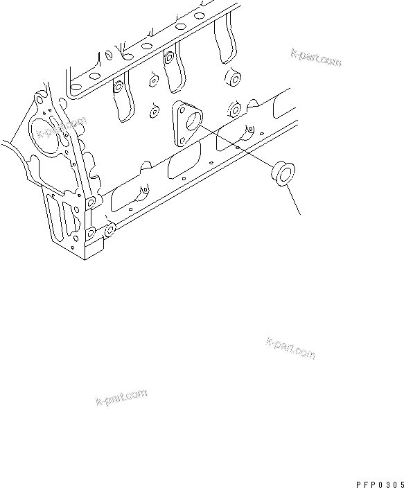 Komatsu parts book diagram for S4D102E-1AA S/N 26213103-UP: CYLINDER BLOCK BLIND PLUG(#21273646-)