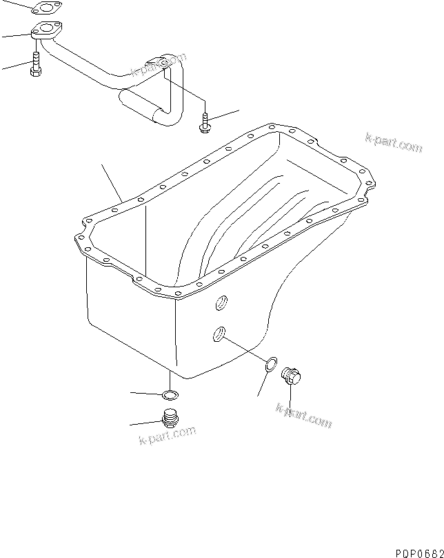 Komatsu parts book diagram for S4D102E-1AA S/N 26213103-UP: OIL PAN AND SUCTION TUBE(#21273646-)