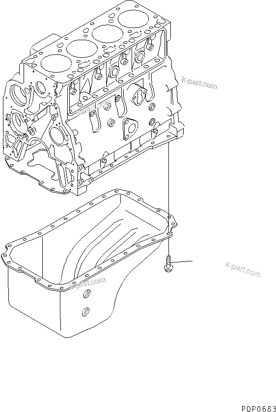 Komatsu parts book diagram for S4D102E-1AA S/N 26213103-UP: OIL PAN BOLT(#21273646-)