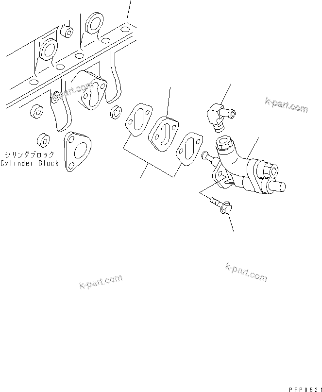 Komatsu parts book diagram for S4D102E-1AA S/N 26213103-UP: FUEL LIFT PUMP(#21273646-)