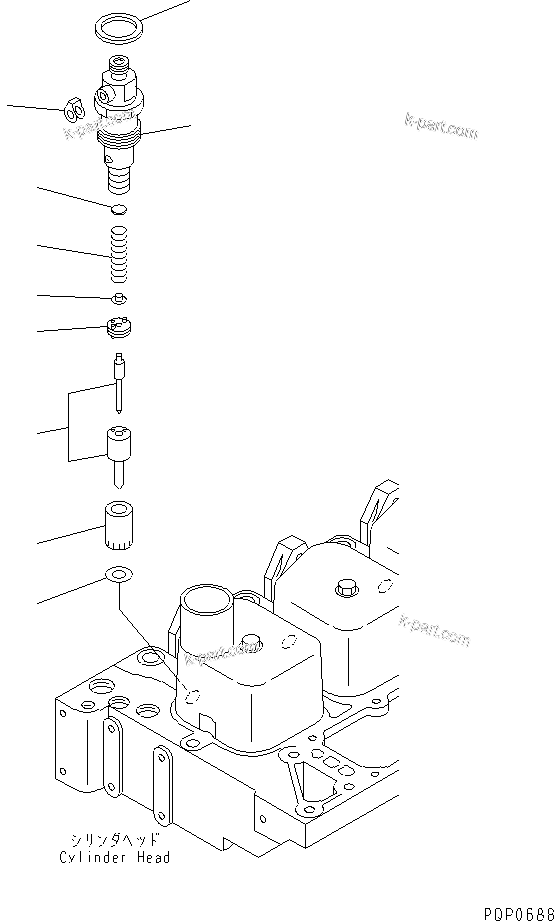 Komatsu parts book diagram for S4D102E-1AA S/N 26213103-UP: INJECTION NOZZLE(#21273646-)
