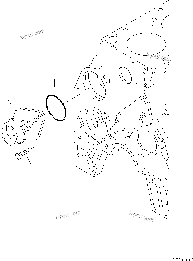 Komatsu parts book diagram for S4D102E-1AA S/N 26213103-UP: WATER PUMP(#21273646-)
