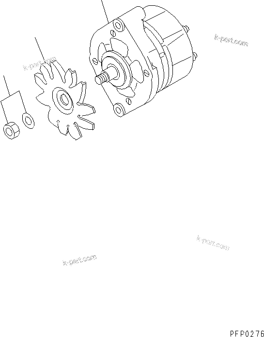 Komatsu parts book diagram for S4D102E-1AA S/N 26213103-UP: ALTERNATOR (40A)(#21273646-)