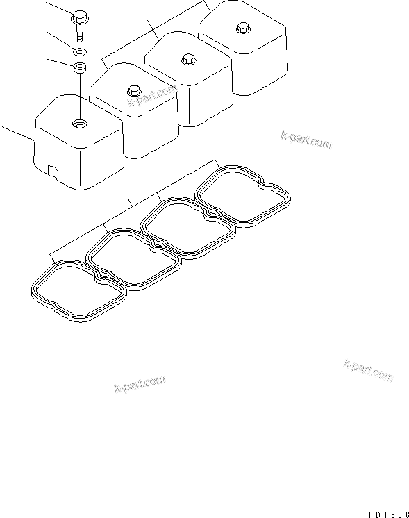 Komatsu parts book diagram for S4D102E-1E-23 S/N 26200163-UP: HEAD COVER(#26200974-)