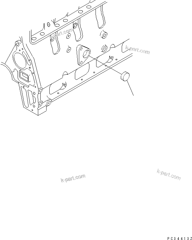 Komatsu parts book diagram for S4D102E-1E-23 S/N 26200163-UP: CYLINDER BLOCK BLIND PLUG