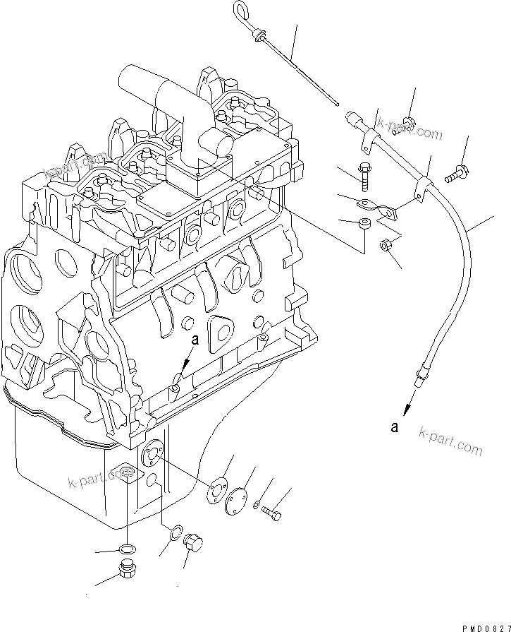 Komatsu parts book diagram for S4D102E-1E-23 S/N 26200163-UP: OIL GAUGE
