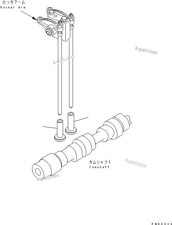 Komatsu parts book diagram for S4D102E-1E-23 S/N 26200163-UP: TAPPET