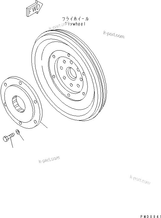 Komatsu parts book diagram for S4D102E-1E-23 S/N 26200163-UP: MAIN POWER TAKE OFF