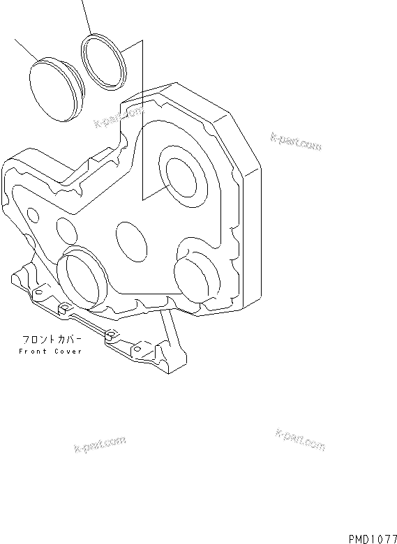 Komatsu parts book diagram for S4D102E-1E-23 S/N 26200163-UP: TACHOMETER DRIVE COVER(#26200163-26233544)