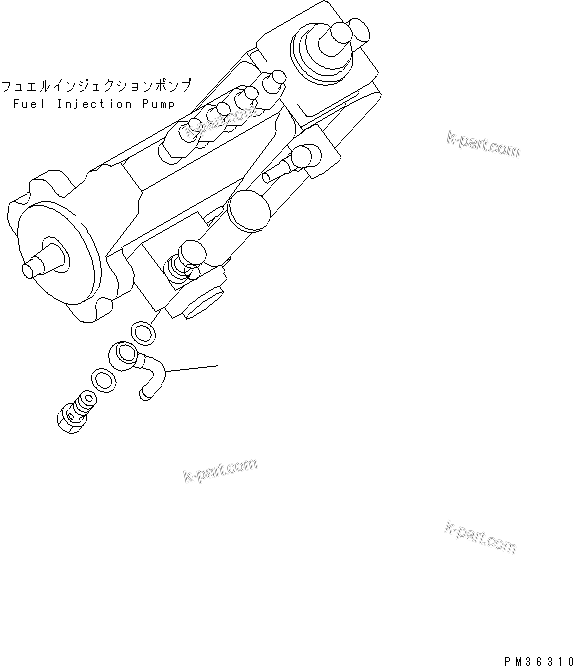 Komatsu parts book diagram for S4D102E-1E-23 S/N 26200163-UP: FUEL INLET JOINT