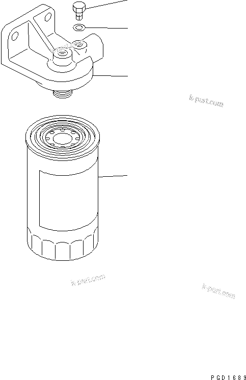 Komatsu parts book diagram for S4D102E-1E-23 S/N 26200163-UP: PRE-FUEL FILTER(#26200163-26257281)