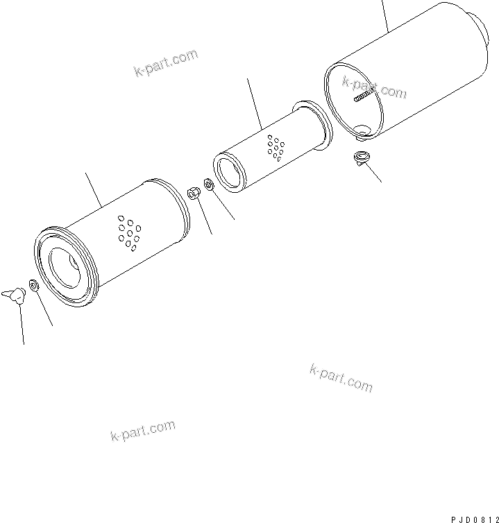Komatsu parts book diagram for S4D102E-1E-23 S/N 26200163-UP: AIR CLEANER (FORWARDED INDIVIDUALLY PARTS)(#26249750-)