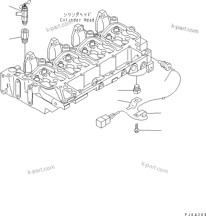 Komatsu parts book diagram for S4D102E-1V S/N 26200163-UP: WATER VALVE AND WATER TEMPERATURE SENSOR(#26200415-)