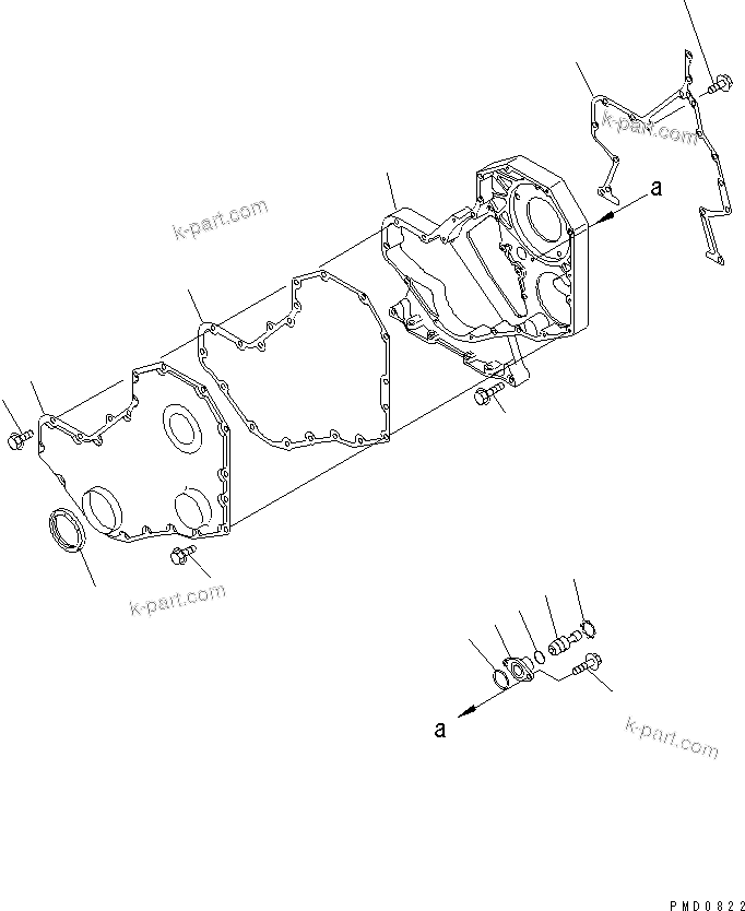 Komatsu parts book diagram for S4D102E-1V S/N 26200163-UP: FRONT COVER(#26238939-)