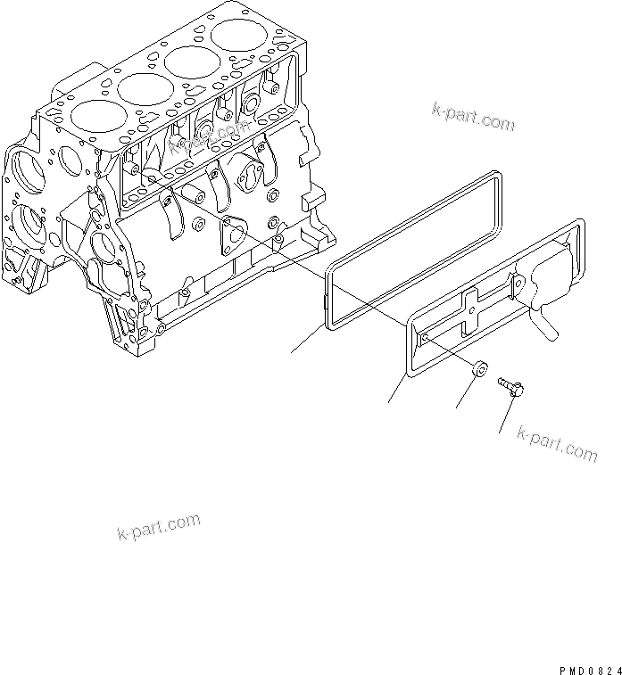 Komatsu parts book diagram for S4D102E-1V S/N 26200163-UP: CAMFOLLOWER COVER(#26226525-)