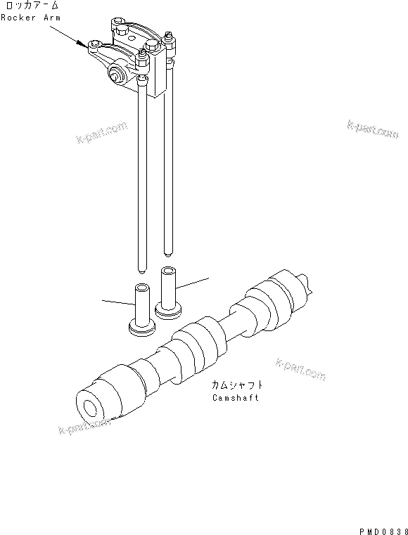 Komatsu parts book diagram for S4D102E-1V S/N 26200163-UP: TAPPET