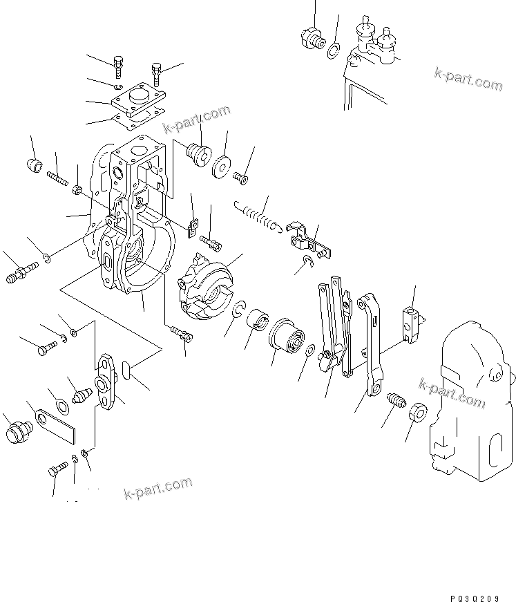 Komatsu parts book diagram for S4D102E-1V S/N 26200163-UP: FUEL INJECTION PUMP (GOVERNOR) (1/2) (INNER PARTS)(#24244410-)