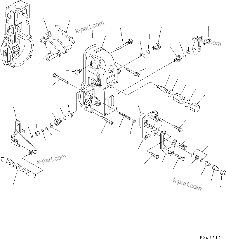 Komatsu parts book diagram for S4D102E-1V S/N 26200163-UP: FUEL INJECTION PUMP (GOVERNOR) (2/2) (INNER PARTS)(#24244410-)
