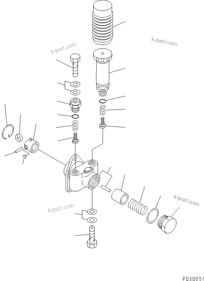 Komatsu parts book diagram for S4D102E-1V S/N 26200163-UP: FUEL INJECTION PUMP (FEED PUMP) (INNER PARTS)(#24244410-)