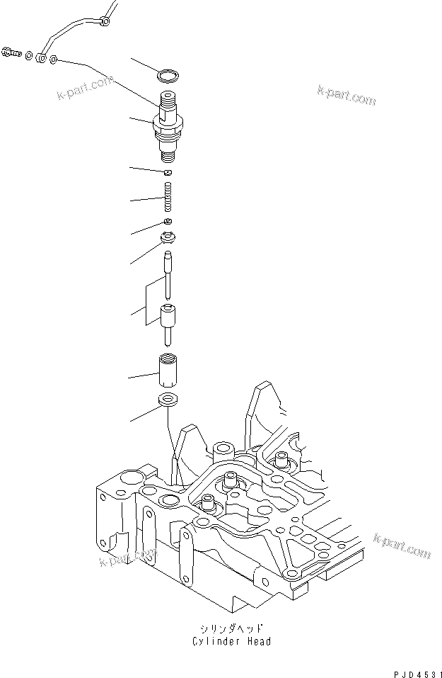 Komatsu parts book diagram for S4D102E-1V S/N 26200163-UP: INJECTION NOZZLE(#26237766-)
