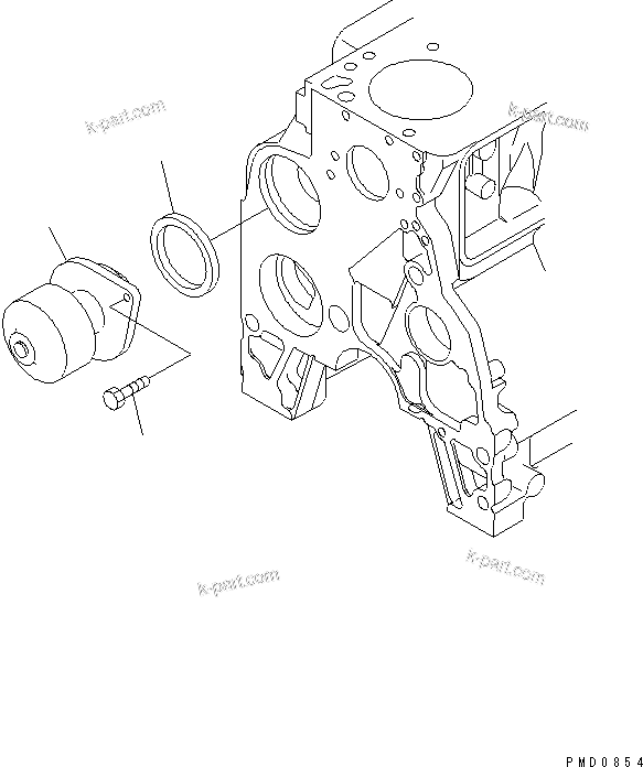 Komatsu parts book diagram for S4D102E-1V S/N 26200163-UP: WATER PUMP(#26202771-26274660)