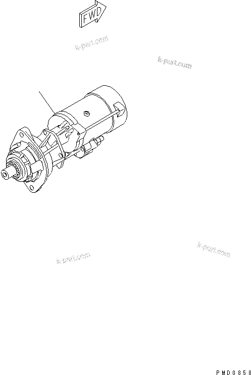 Komatsu parts book diagram for S4D102E-1V S/N 26200163-UP: STARTING MOTOR (4.5KW)