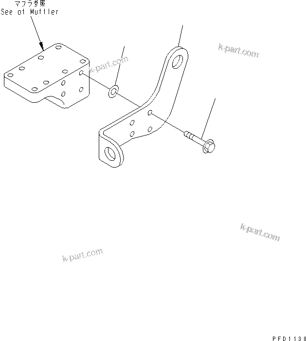 Komatsu parts book diagram for S4D102E-1N-2D S/N 26200163-UP: FRONT HANGER(#26200912-)