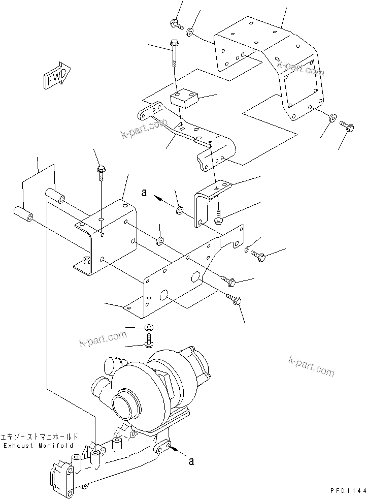 Komatsu parts book diagram for S4D102E-1N-2D S/N 26200163-UP: HEAT SHIELD(#26254101-)