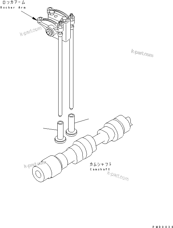 Komatsu parts book diagram for S4D102E-1N-2D S/N 26200163-UP: TAPPET